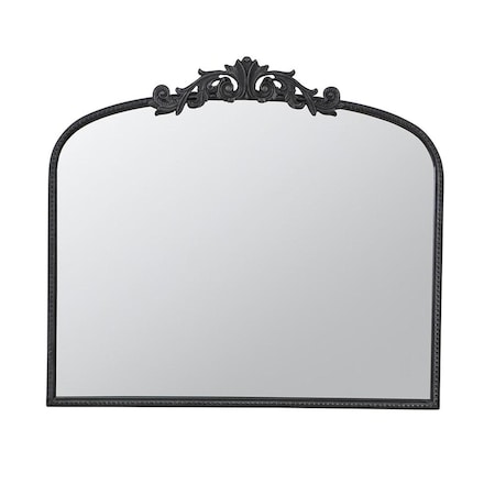 Homeroots 31" Black Arch Iron Framed Accent Mirror 485049