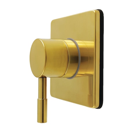 Kingston Brass Single-Handle Six-Way Diverter Valve with Square Trim Kit, Brushed Brass KS4047DL