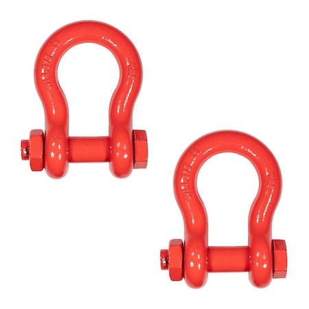 Mytee Products 1-1/2 inAnchor Shackle Forged Carbon Steel w/Safety Screw Pin 34,000lbs WLL, 2PK SHACKLE-ANCHOR-BT-112x2