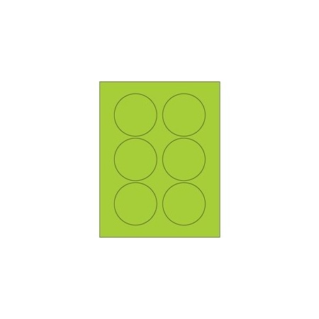 Bubblefast 3'' Fluorescent Orange Circle Laser Labels-6 Labels per Sheet BFLL195GN