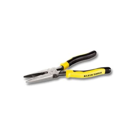 Klein Tools 8 9/16 in J203 Long Nose Plier, Side Cutter Plastic Dipped Handle J203-8N