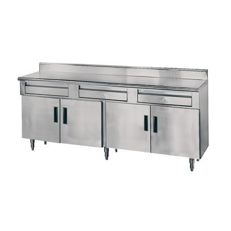 Advance Tabco Back Splash Table-Hinged Doors -Drawers HDRC-308