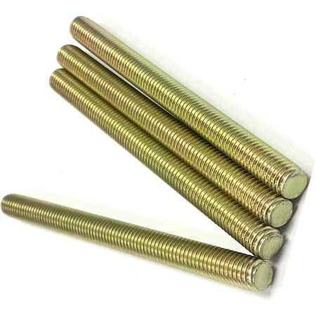 Zmg Fasteners Plus 1 1/2 - 6 X 12" FULLY THREADED STRAIGHT ROD SAE GR 8 J429 ZINC TRIVALENT YELLOW 2046039