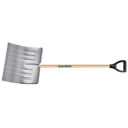 Union Tools Snow Shovel, 18 in W Blade, 1412 in L Blade, Aluminum Blade, Wood Handle, 51 in OAL 1640400