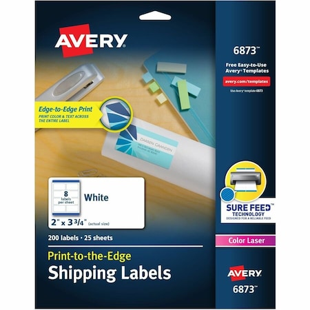 Avery Dennison Laser Label Color Print 8Up, White, PK200 6873