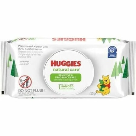 Huggies Natural Care Sensitive Baby Wipes, 3.88 x 6.6, Unscented, White, 56 Wipes, 8PK 31803