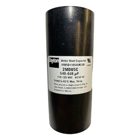 Dayton Motor Start Capacitor, Round 2MDU5