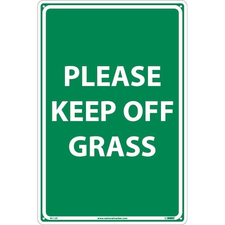 Nmc Please Keep Off Grass Sign, M112R M112R
