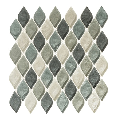 Andova Tiles ANDOVA TILES Plume 2.25" x 1.25" Glass Novelty Mosaic Wall Tile ANDPLU516