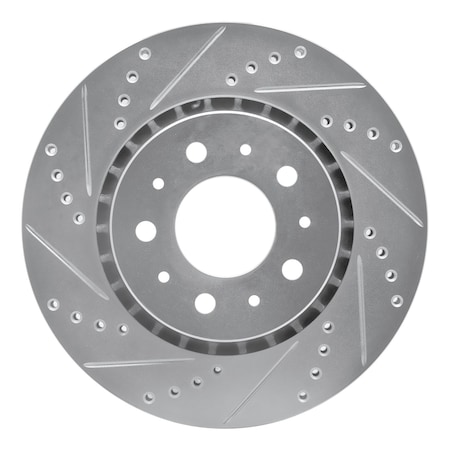 Dynamic Friction Co DFC Brake Rotor - Drilled and Slotted - Silver 631-27013L
