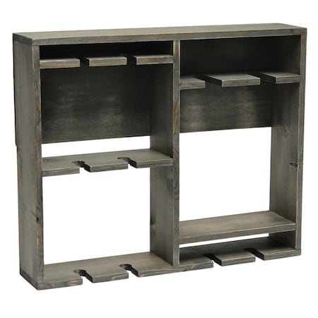 Homeroots 4" Gray Wood Entertainment Organizer 661176