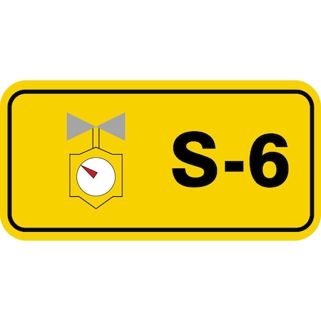 Accuform Energy Source ID Tag, S-6 Steam, 1.5in x 3in, Adhesive Dura-Poly, 5PK TDJ306XVM