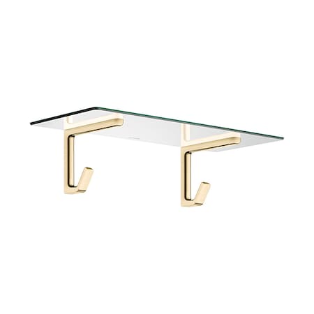 Axor Universal SoftSquare Towel Shelf with Robe Hooks in Brushed Gold Optic 42842250