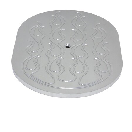 Hands On Aluminum 12 in. Oval Air Cleaner Top Flamed - Polished HA1531985