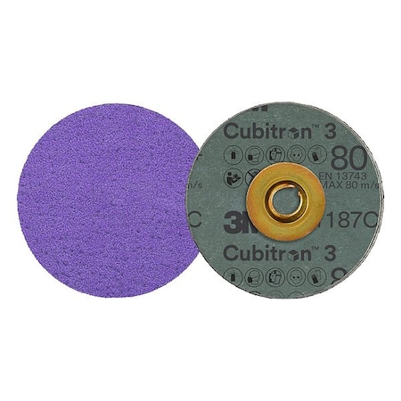 3M Cubitron Quick-Change Disc, Ceramic, 3 in Dia., PK50 7100332092