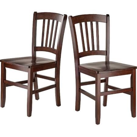 Doba-Bnt 2 Piece Madison Slat Back Chairs Set, Walnut, 2PK SA591232
