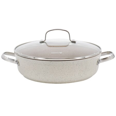 Korkmaz Granita 3.5 Liter Aluminum Nonstick Low Casserole in Tan A1263