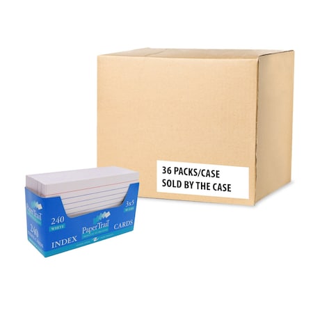 Roaring Spring Case of Index Cards 3"x5", 240 Count Per Set, Ruled Paper, In Convent Tray Holder, Blank on Back, PK36 28031cs