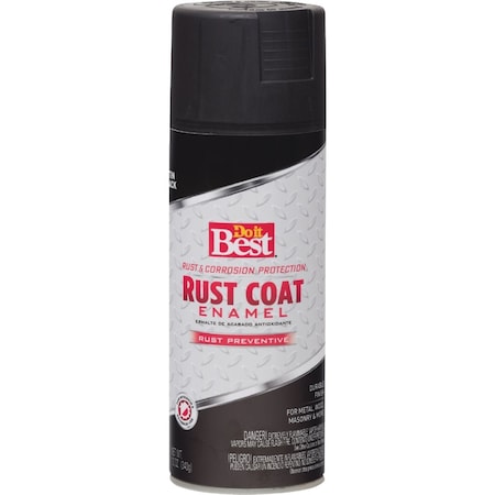 Do It Best Rust Coat Satin Black 12 Oz. Anti-Rust Spray Paint 203538D