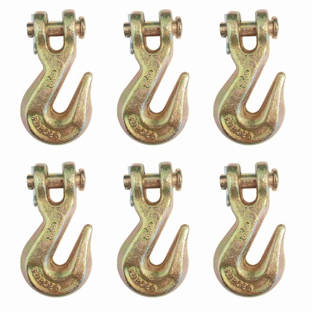 Tie 4 Safe G70 5/16'' Clevis Grab Hooks Tow Chain Hook Flatbed Truck Trailer Tie Down, 6PK FH406-516-6