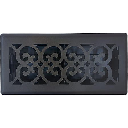 Sierra Grates 4 in. H X 14 in. W Powder Coat Steel, Textured Black Floor Register VIC414-BLK