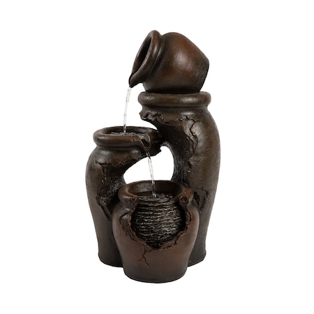 Pure Garden Outdoor 3-Tier Fountain with Hand Painted Cascading Water Feature, .9 Gallon Capacity 50-LG1180