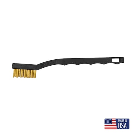 Gornell Brush Welder Brush - Plastic Handle, Brass, Toothbrush-Style P8138-B