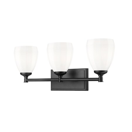 Z-Lite Oren 3-Light Vanity, 24 in W, Matte Black 7004-3V-MB