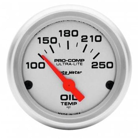 Auto Meter 4347 Mini Ultra-Lite Electric Oil Temperature Gauge - 2.06 in. - 100-250 deg F ATM4347