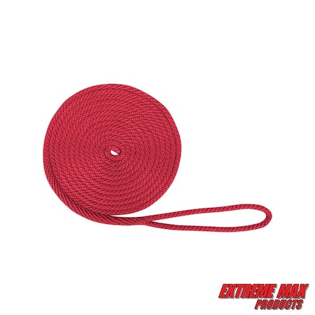 Extreme Max 3006.2018 BoatTector Solid Braid MFP Dock Line - 1/2" x 20', Red 3006.2018