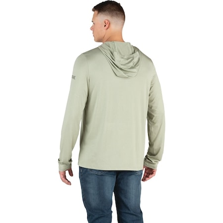 Berne Mens 2XL Heathered Seagrass Long Sleeve Hooded UPF Sun Shirt SH13HSEAR520