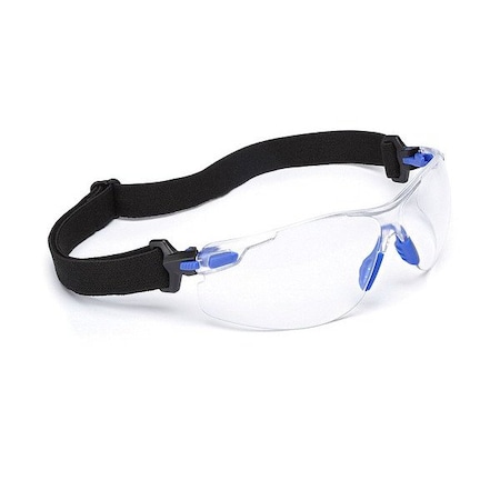 3M Safety Glasses Kit W/ Elastic Strap, Foam Gasket, Solus 1000, Anti-Fog, Black/Blue, Clear S1101SGAF-KT