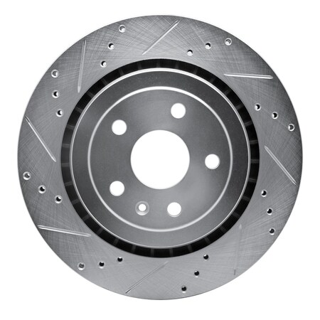 Dynamic Friction Co DFC Brake Rotor - Drilled and Slotted - Silver 631-47074L