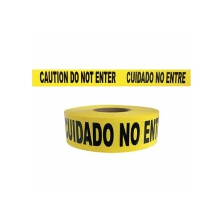 Presco Barricade Tape, 3 in x 1000 ft, 2 mil, Yellow, CAUTION DO NOT ENTER, 8PK 764-SB3102Y9