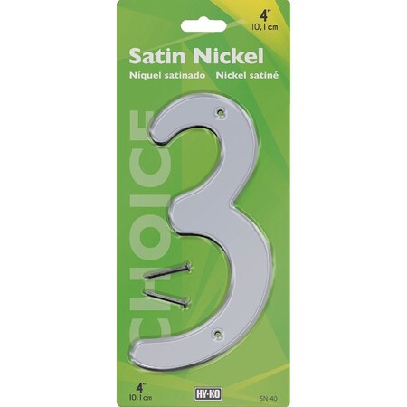 Hy-Ko 4'' Satin Nickel Number 3 SN-40/3