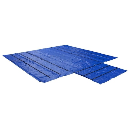 Mytee Products Superlight 14oz Flatbed Trailer Lumber Steel Tarp 20x 27 6ft Drop - Blue SLLT6FT-BLUE