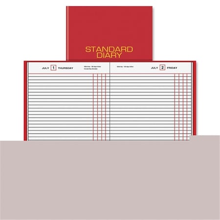 At-A-Glance 7.7 x 12 in. Standard Diary Daily Journal, Vinyl - Red AAGSD37713