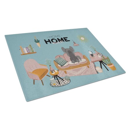 Carolines Treasures Black Chinese Crested Sweet Home Glass Cutting Board - Large CK7957LCB