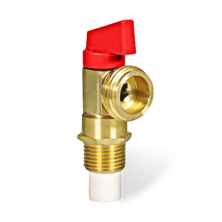 Everflow Washing Machine Replacement Valve 1/2" CPVC Inlet x 3/4" MHT Outlet, Brass, For Hot Water Supply 540C