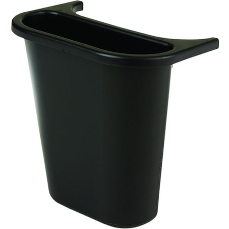 Rubbermaid Commercial 1.1875 gal Rectangular Recycling Bin, Open Top, Black, Polyethylene, 1 Openings FG295073BLA