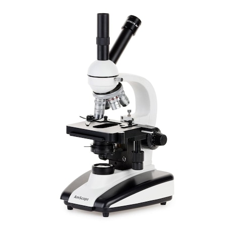 Amscope D130 LED Dual View Monocular Compound Microscope 40X-1000X w/3D Stage and Reversed Nosepiece D130-V220