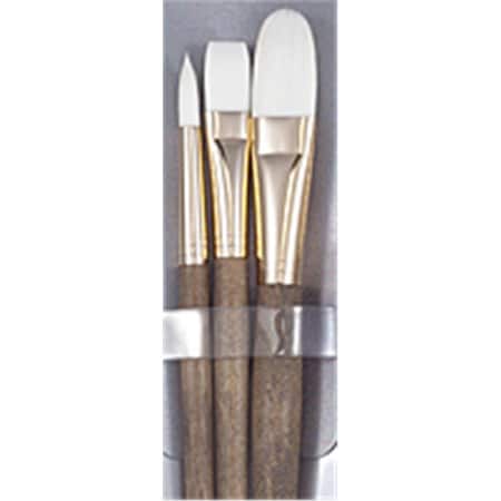 Princeton Artist Brush Co Princeton Brush No.  Real Value Long Handle Set- Synthetic White Taklon - Set Of 4 9147