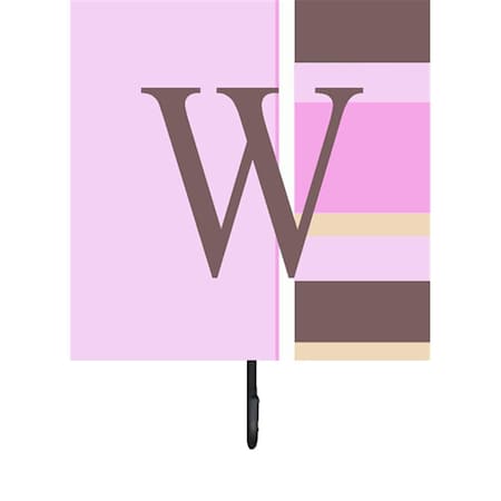 Carolines Treasures Letter W Initial Monogram - Pink Stripes Leash Holder Or Key Hook CJ1005-WSH4