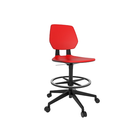 Safco Task Chair, Red, Blk, Polyurethane, Swivel 7827RD
