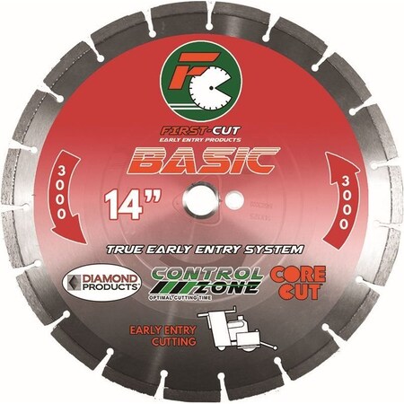 Diamond 12" X .250 X 1" BASIC3000 First-Cut Early Entry Blade With Triangle Knockout and Skid Plate 64442