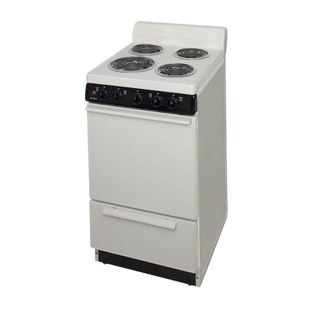 Premier Electric Range, 20 inW x 40 inH x 24.5 inD, 2.42 cu. ft Oven, Coil Top Stove, Biscuit 805689