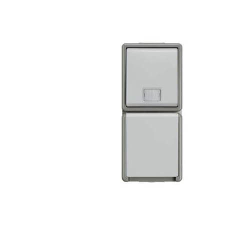 Siemens DELTA flaeche IP44 Combination pushbutton and SCHUKO socket outlet with increased 5TD4821