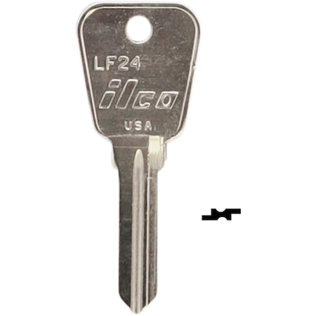 Ilco Nickel / Brass Lowe & Fletcher Key Blank LF24, 10PK IAA01055002