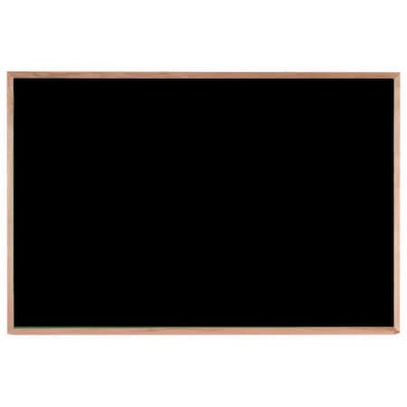 Aarco Porcelain on Steel Chalk Board, Black Porcelain on Steel Chalk Board w/ a Red Oak Frame, 48''Hx72''W OS4872B