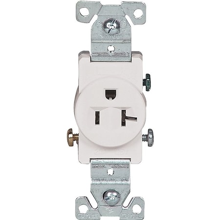 Eaton Wiring Devices Straight Blade Receptacle, 5-20R, 20 A, 125V AC, 2 Pole, 3 Wire, Flush Mount, Grounded 1877W-BOX